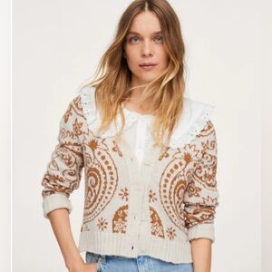 NWT MANGO Paisley Print Cardigan SIZE XXL